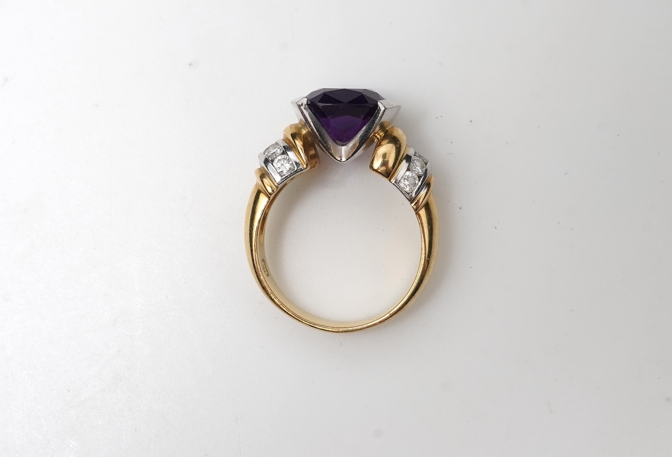 An amethyst and diamond ring